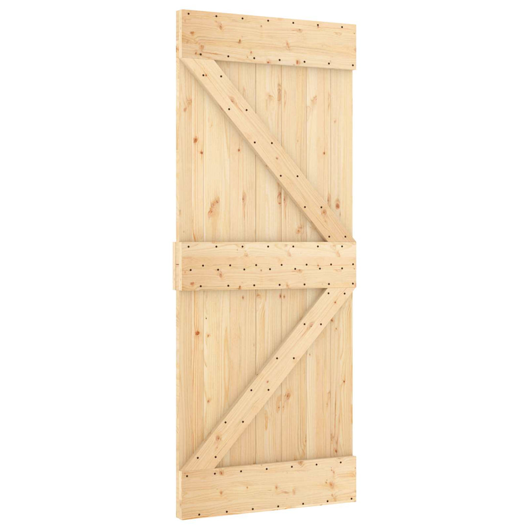 Skydedør Natur og hvid 85 x 210 cm Massivt Fyrretræ