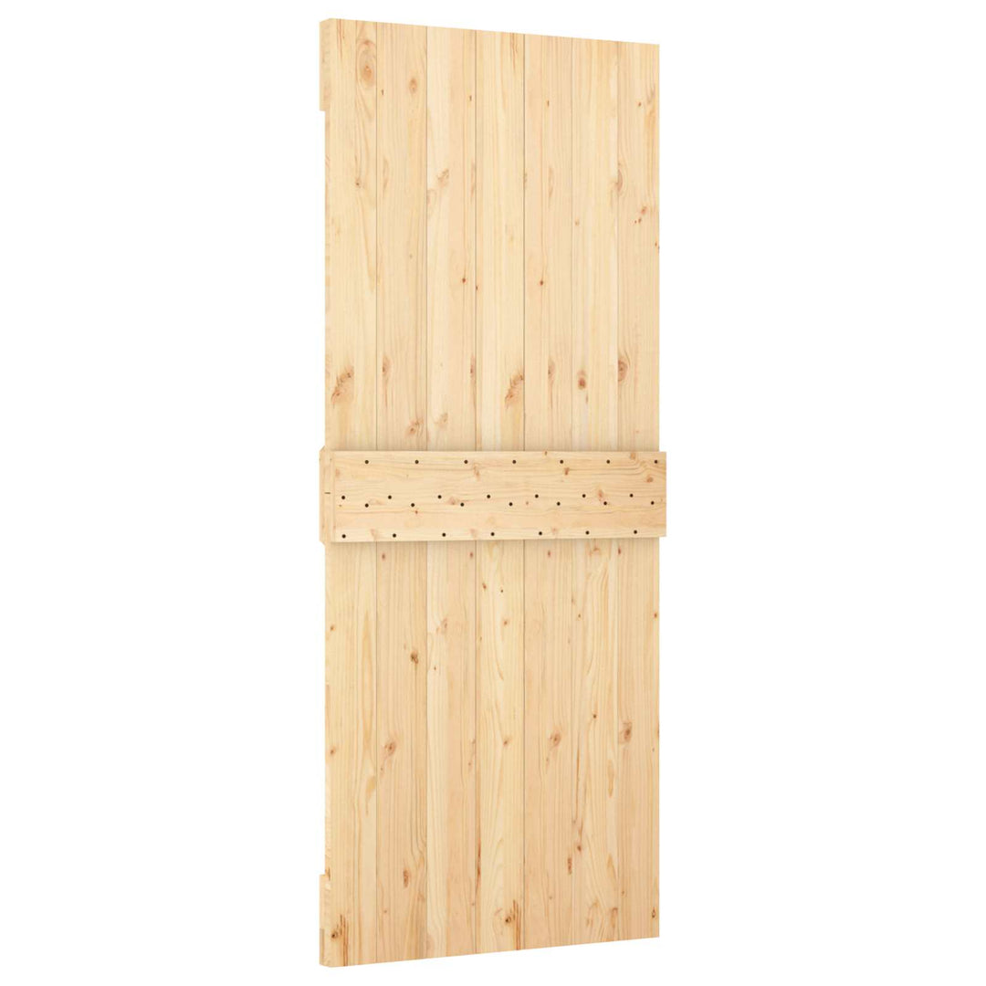Skydedør Natur og hvid 85 x 210 cm Massivt Fyrretræ