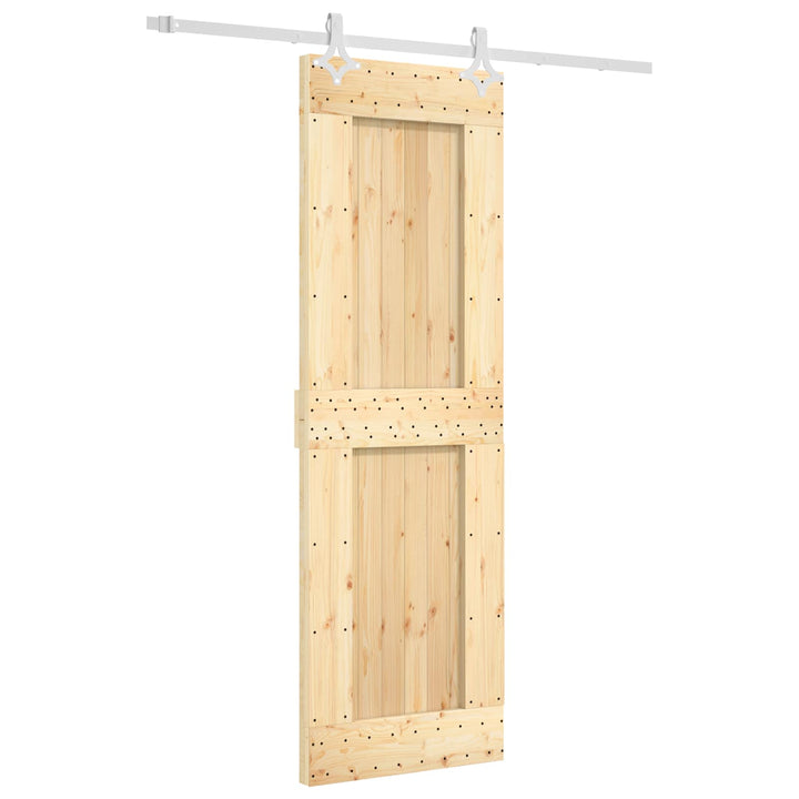 Skydedør Natur og hvid 70 x 210 cm Massivt Fyrretræ
