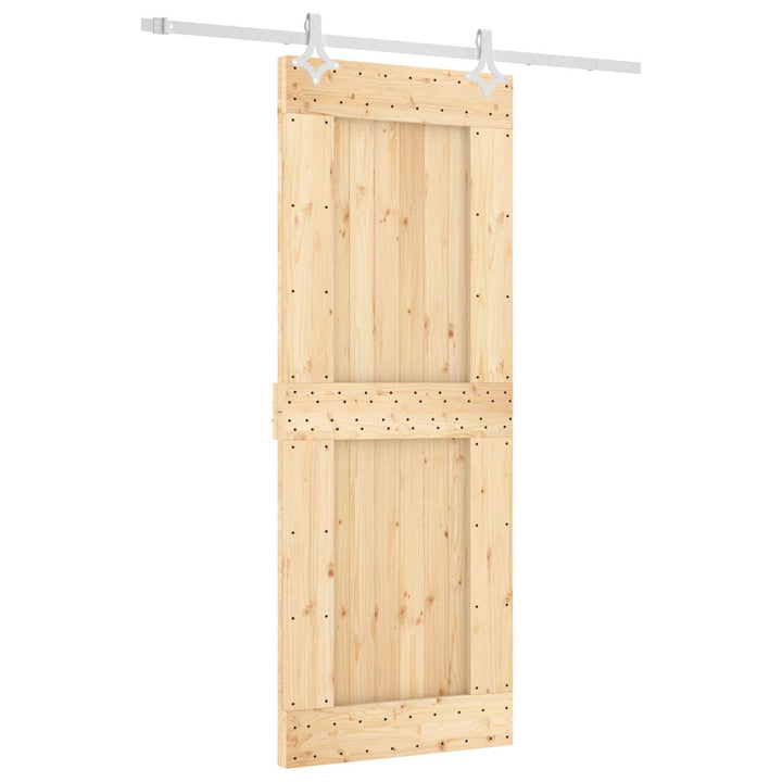 Skydedør Natur og hvid 80 x 210 cm Massivt Fyrretræ