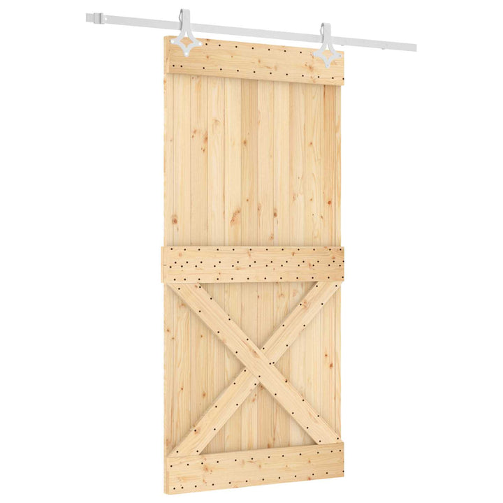 Skydedør Natur og hvid 95 x 210 cm Massivt Fyrretræ