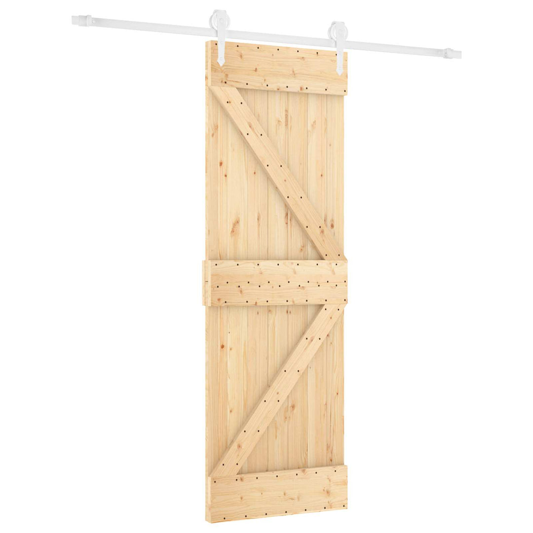 Skydedør Natur og hvid 70 x 210 cm Massivt Fyrretræ