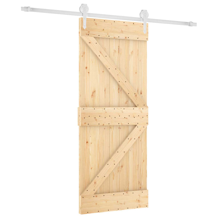 Skydedør Natur og hvid 85 x 210 cm Massivt Fyrretræ