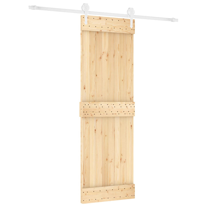 Skydedør Natur og hvid 70 x 210 cm Massivt Fyrretræ