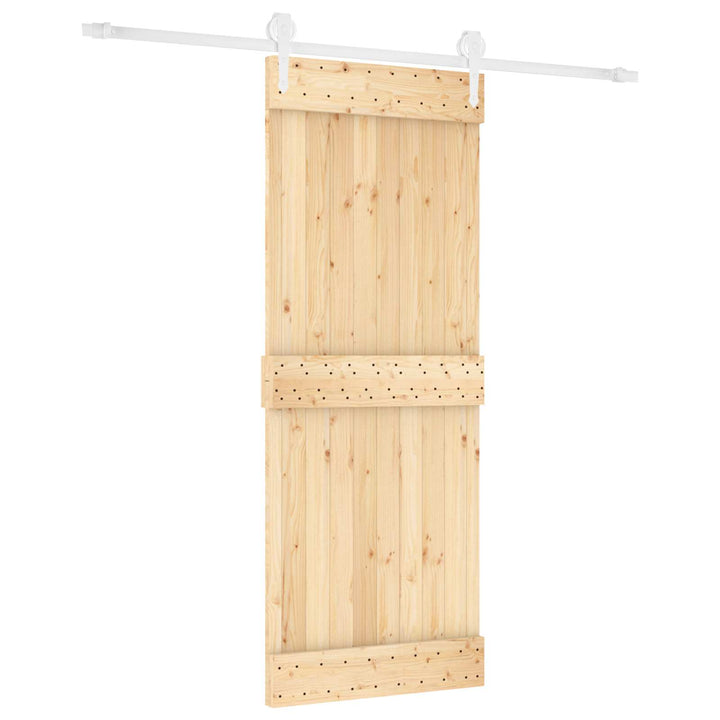 Skydedør Natur og hvid 80 x 210 cm Massivt Fyrretræ