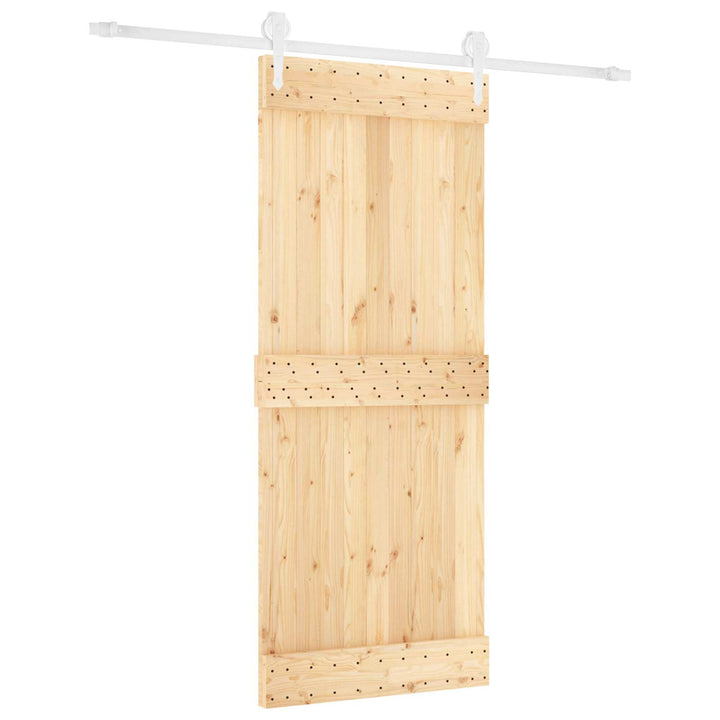 Skydedør Natur og hvid 85 x 210 cm Massivt Fyrretræ