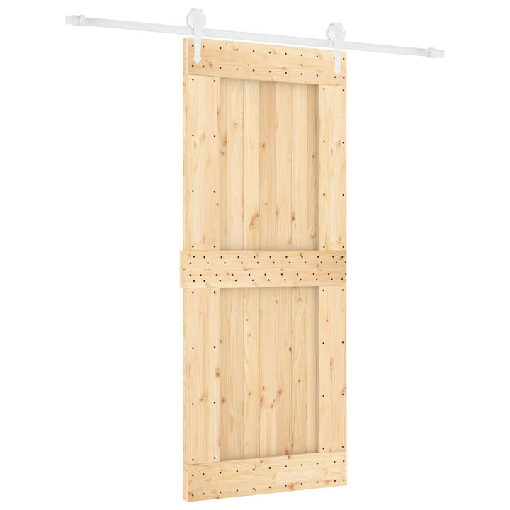 Skydedør Natur og hvid 85 x 210 cm Massivt Fyrretræ