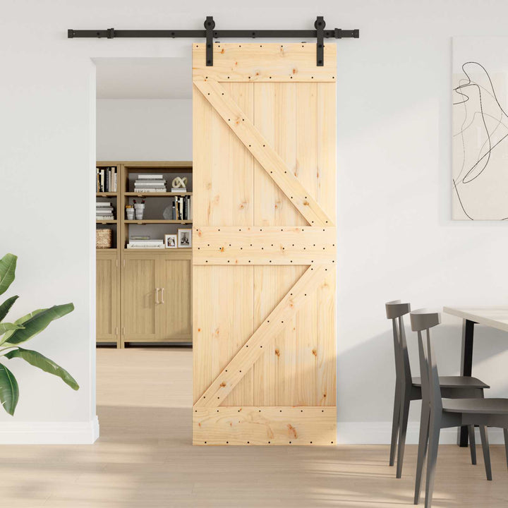 Skydedør NARVIK Naturfarvet og sort 70 x 210 cm (152,5 cm)