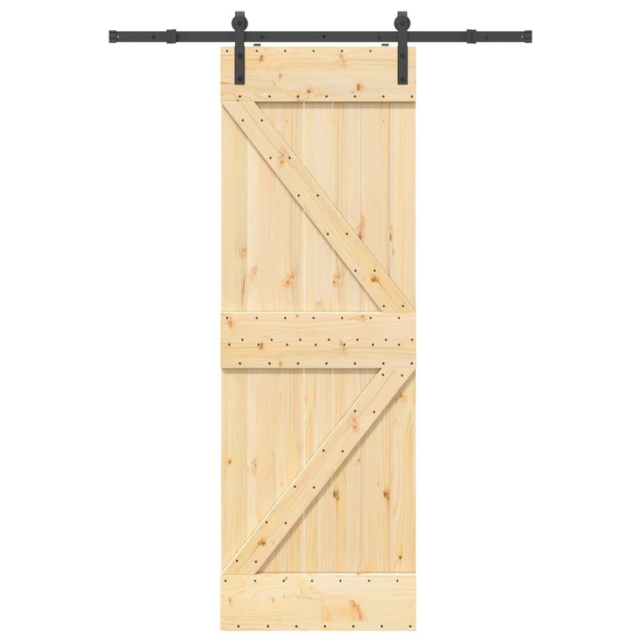 Skydedør NARVIK Naturfarvet og sort 70 x 210 cm (152,5 cm)