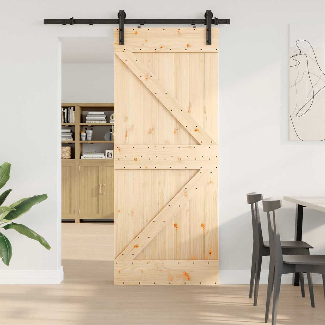 Skydedør NARVIK Naturfarvet og sort 85 x 210 cm (152,5 cm)