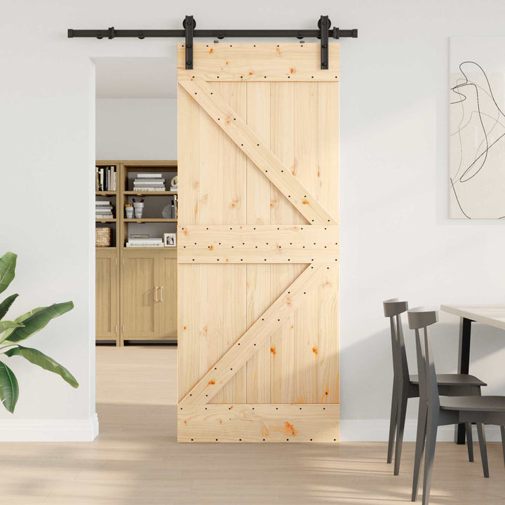 Skydedør NARVIK Naturfarvet og sort 85 x 210 cm (152,5 cm)