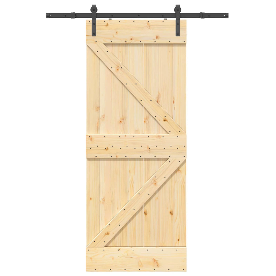 Skydedør NARVIK Naturfarvet og sort 85 x 210 cm (152,5 cm)