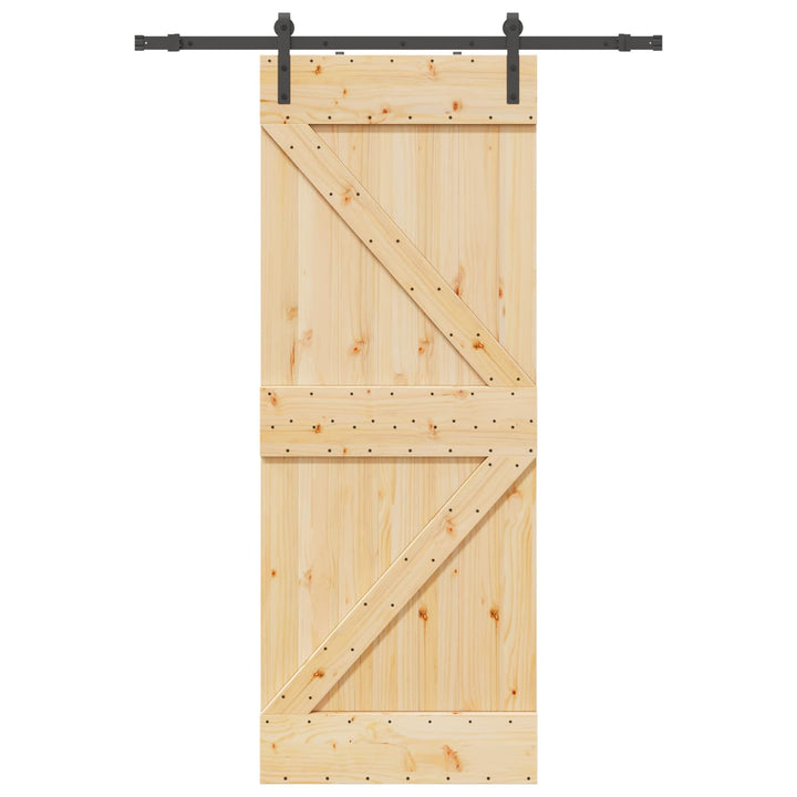 Skydedør NARVIK Naturfarvet og sort 80 x 210 cm (152,5 cm)