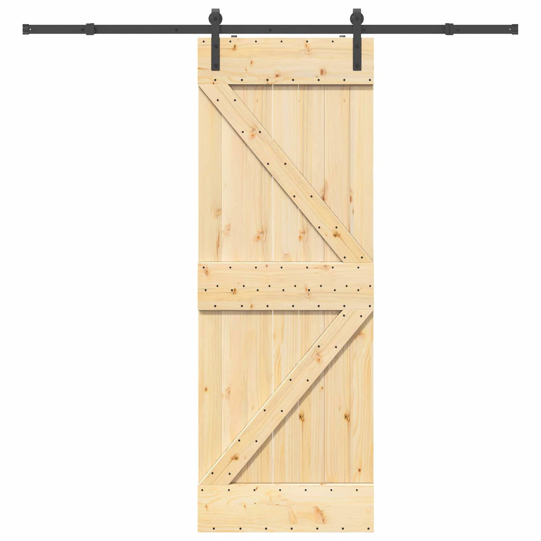 Skydedør NARVIK Naturfarvet og sort 70 x 210 cm (213,5 cm)