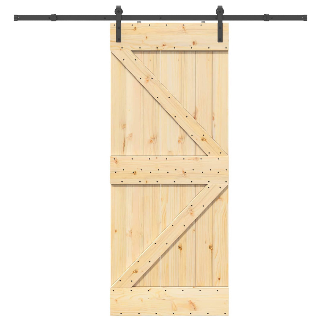 Skydedør NARVIK Naturfarvet og sort 85 x 210 cm (213,5 cm)