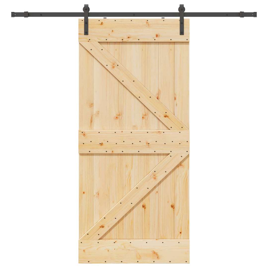 Skydedør NARVIK Naturfarvet og sort 80 x 210 cm (213,5 cm)
