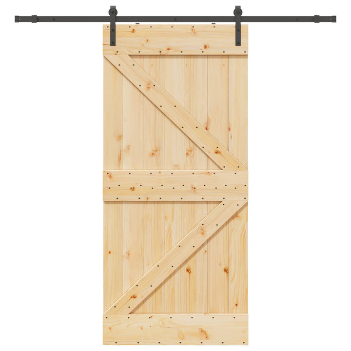 Skydedør NARVIK Naturfarvet og sort 90 x 210 cm (213,5 cm)