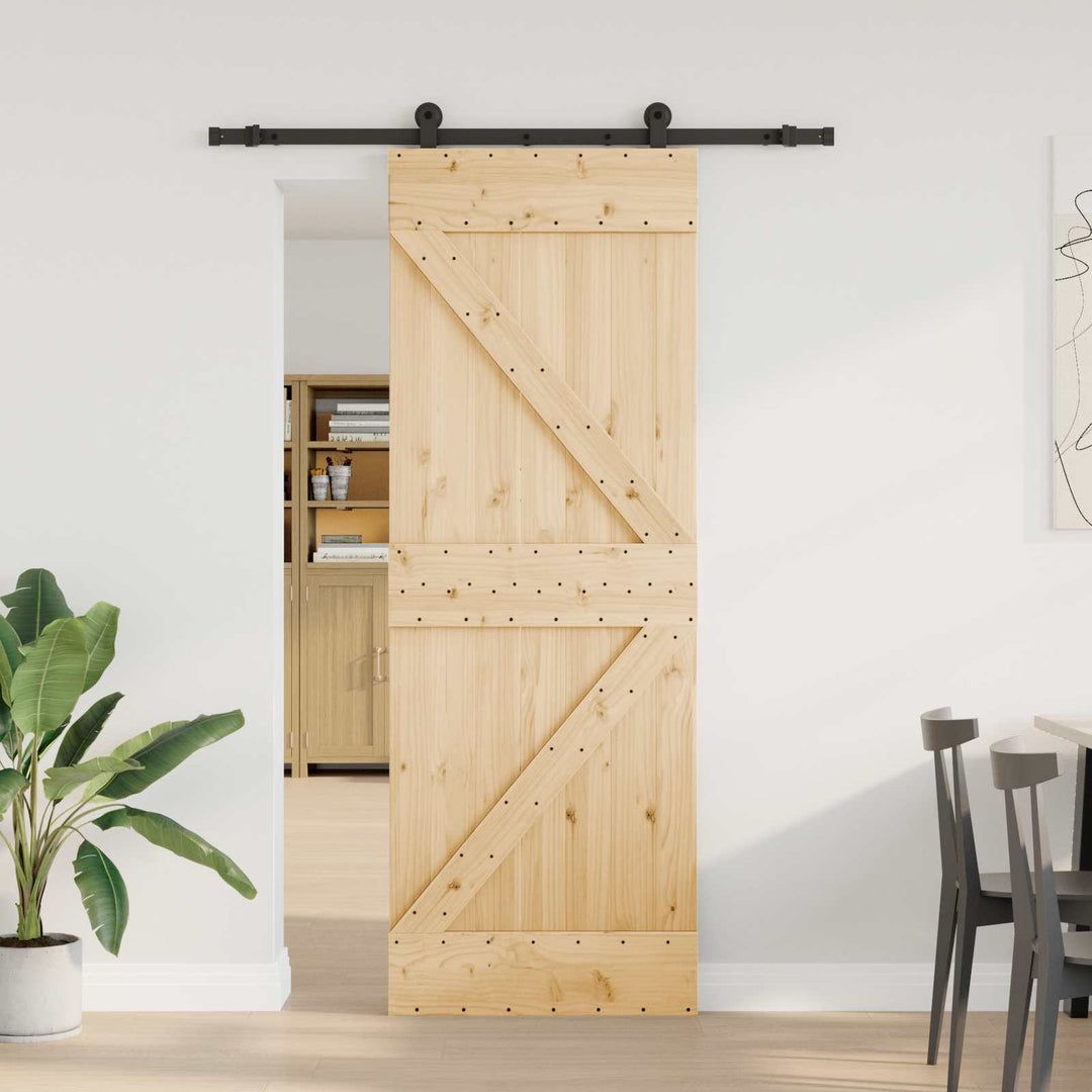 Skydedør NARVIK 70 x 210 cm (152,5 cm) Naturfarvet og sort