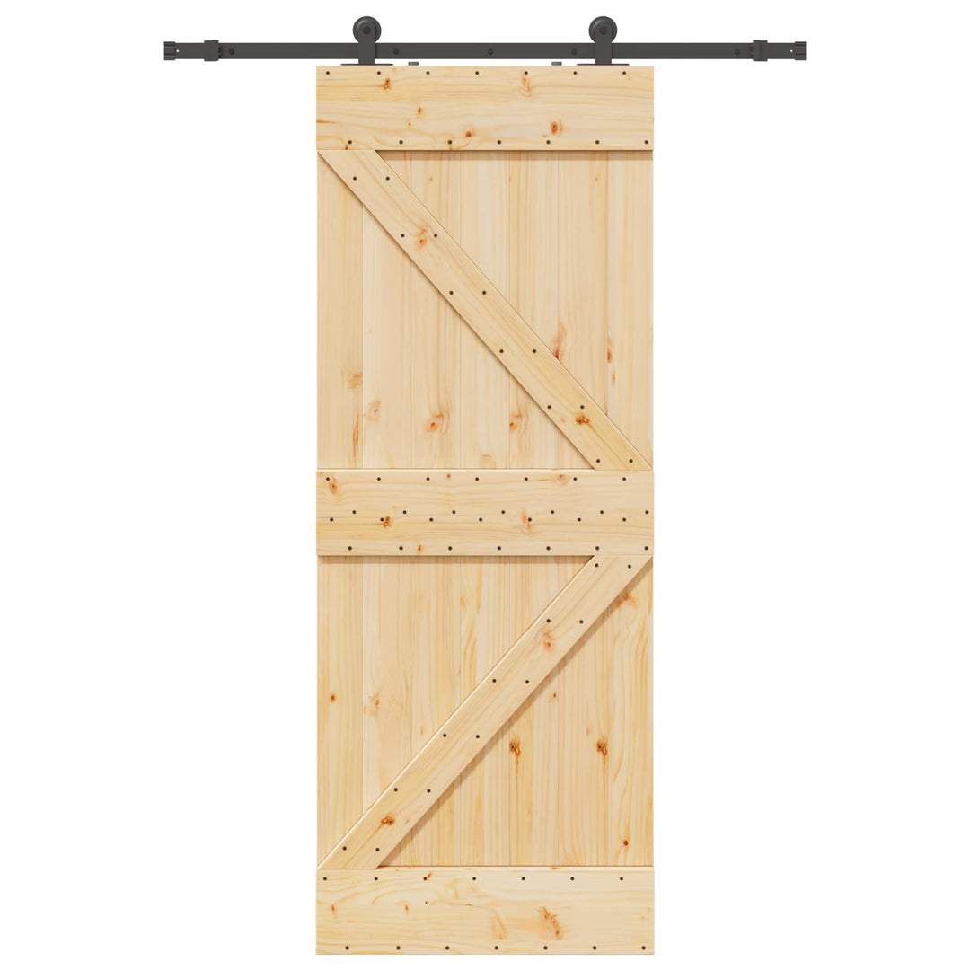 Skydedør NARVIK 80 x 210 cm (152,5 cm) Naturfarvet og sort