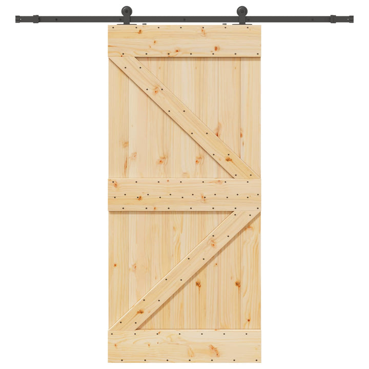 Skydedør NARVIK Naturfarvet og sort 100 x 210 cm (213,5 cm)