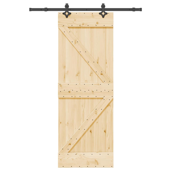 Skydedør NARVIK Naturfarvet og sort 70 x 210 cm (152,5 cm)