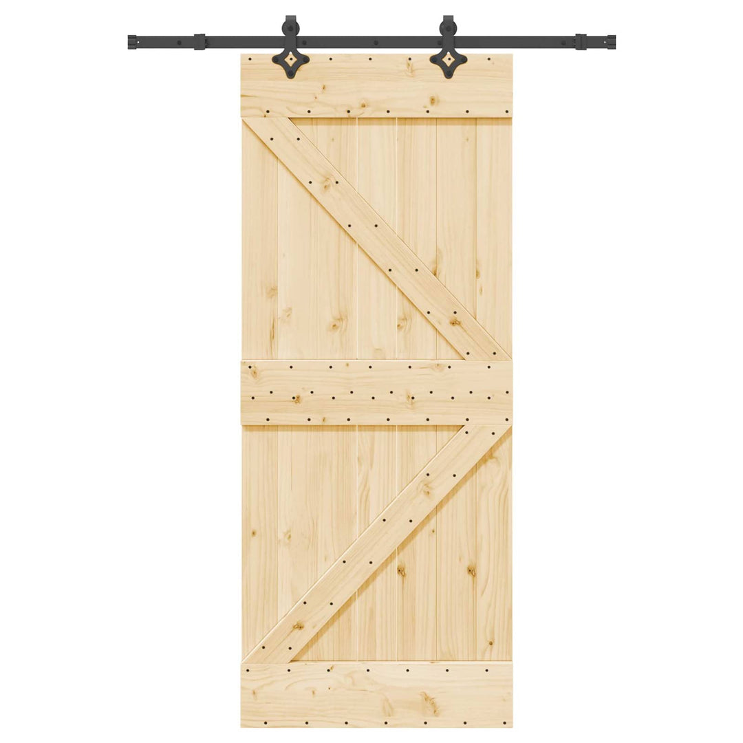 Skydedør NARVIK Naturfarvet og sort 85 x 210 cm (152,5 cm)