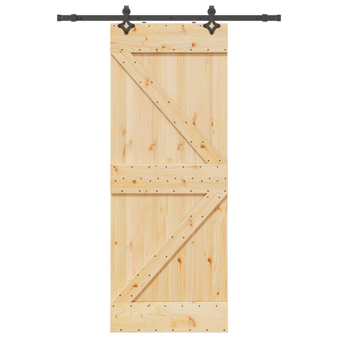 Skydedør NARVIK Naturfarvet og sort 80 x 210 cm (152,5 cm)
