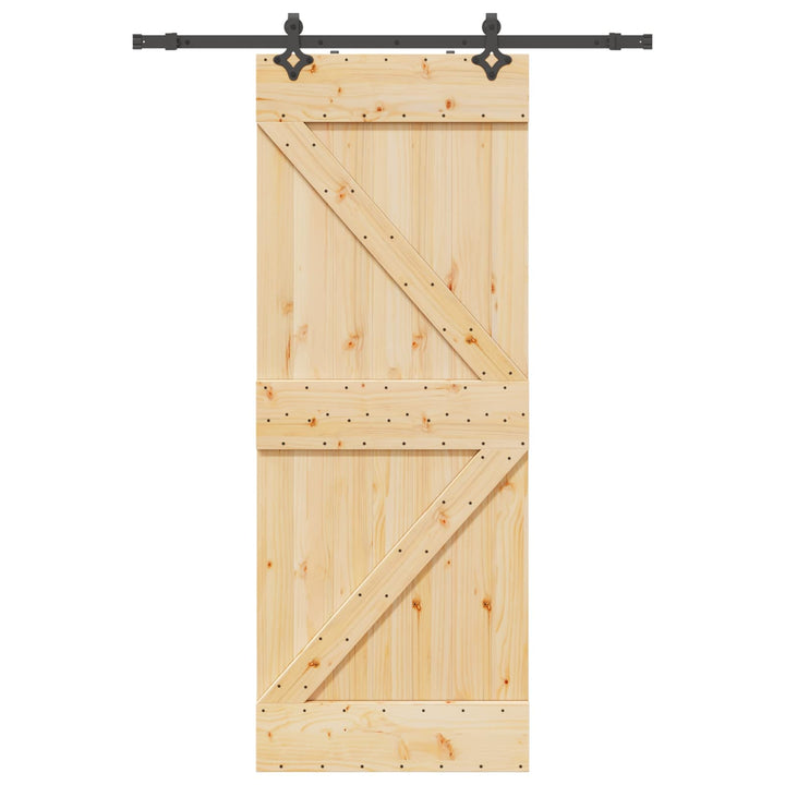 Skydedør NARVIK Naturfarvet og sort 80 x 210 cm (152,5 cm)