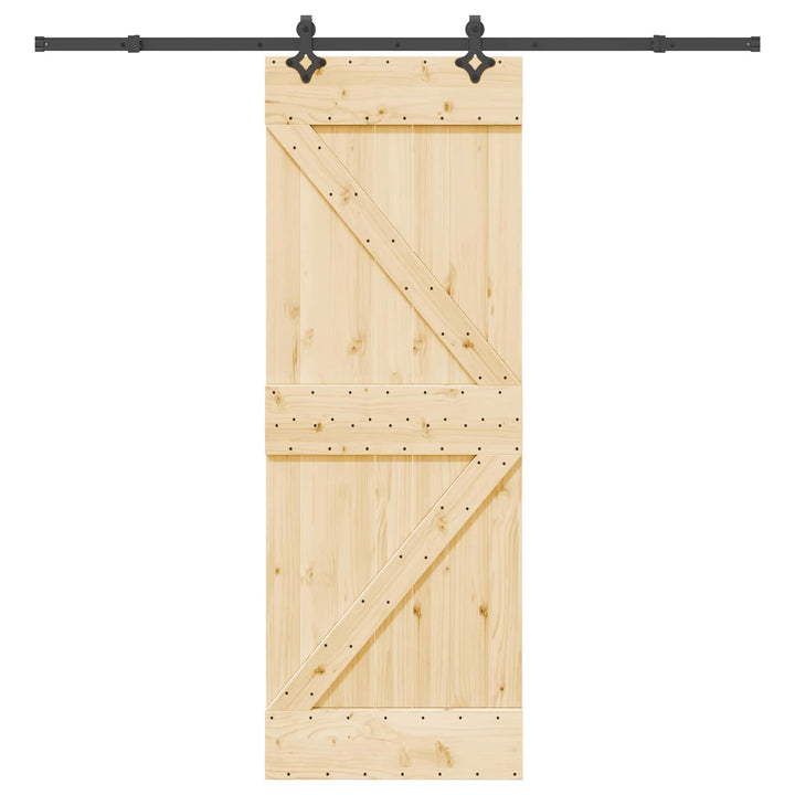 Skydedør NARVIK Naturfarvet og sort 70 x 210 cm (213,5 cm)