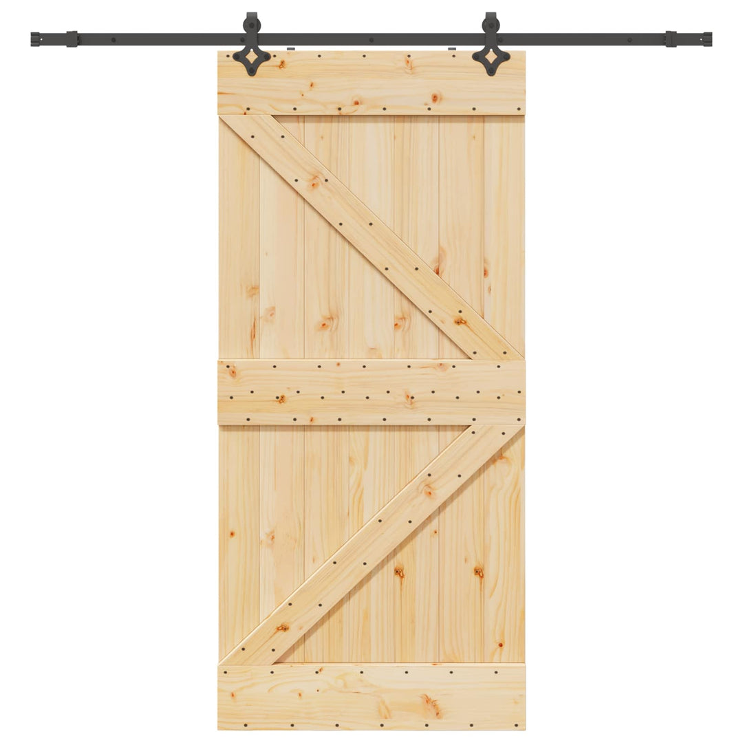 Skydedør NARVIK Naturfarvet og sort 90 x 210 cm (213,5 cm)