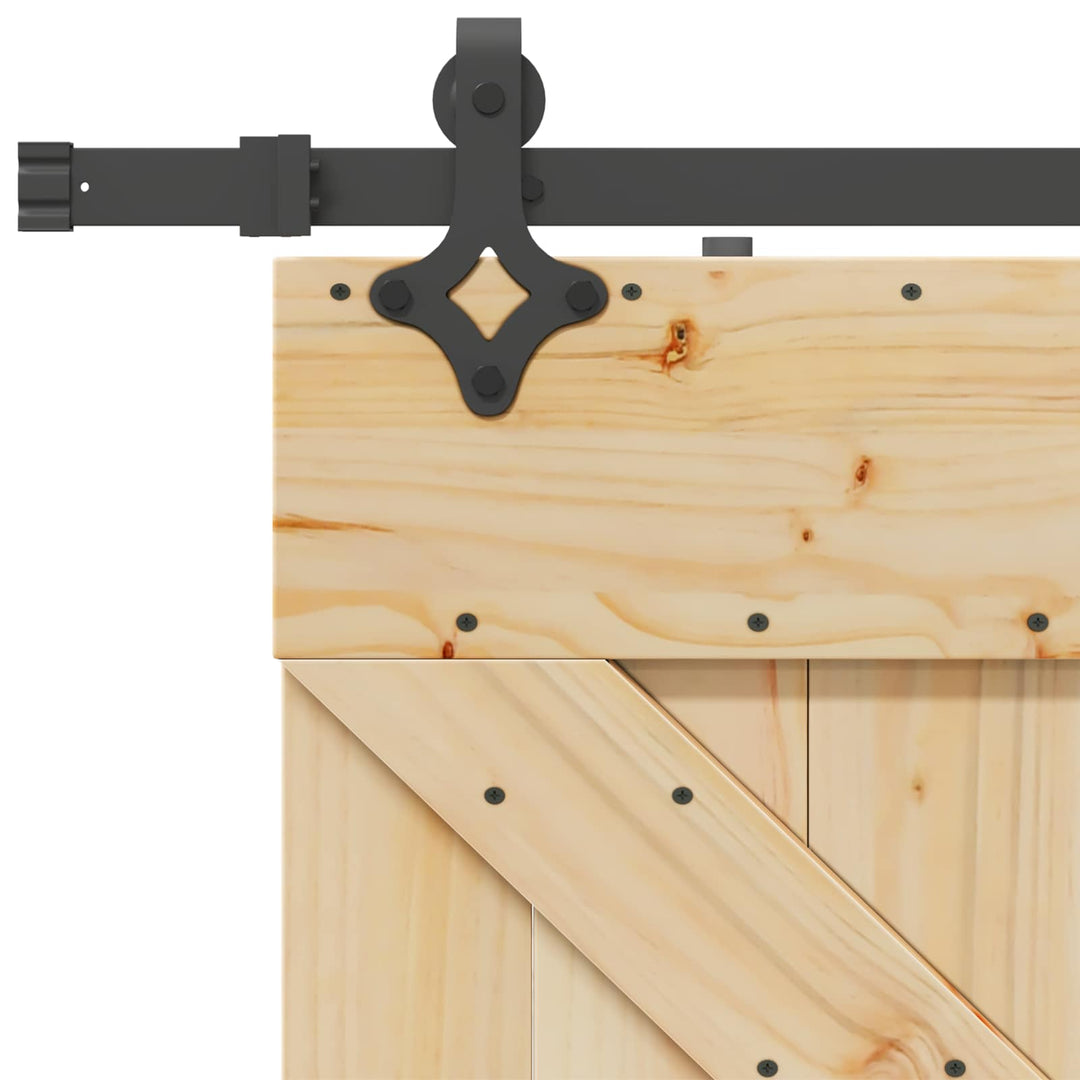 Skydedør NARVIK Naturfarvet og sort 100 x 210 cm (213,5 cm)