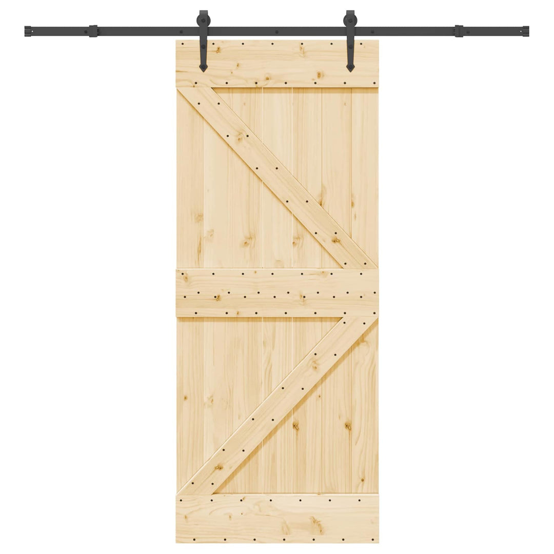 Skydedør NARVIK Naturfarvet og sort 85 x 210 cm (213,5 cm)
