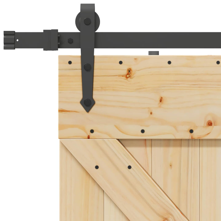 Skydedør NARVIK Naturfarvet og sort 80 x 210 cm (213,5 cm)