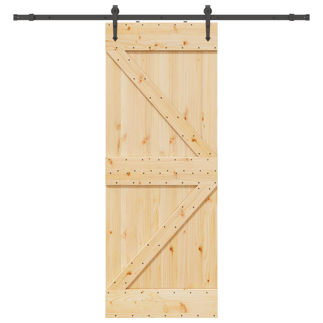 Skydedør NARVIK Naturfarvet og sort 80 x 210 cm (213,5 cm)