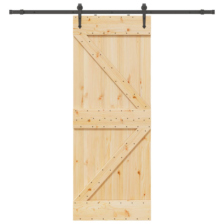 Skydedør NARVIK Naturfarvet og sort 80 x 210 cm (213,5 cm)