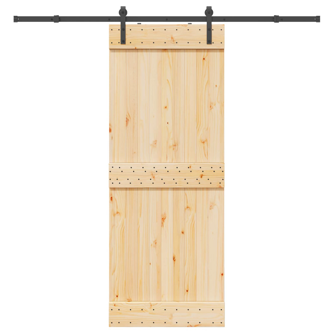 Skydedør NARVIK Naturfarvet og sort 80 x 210 cm (213,5 cm)