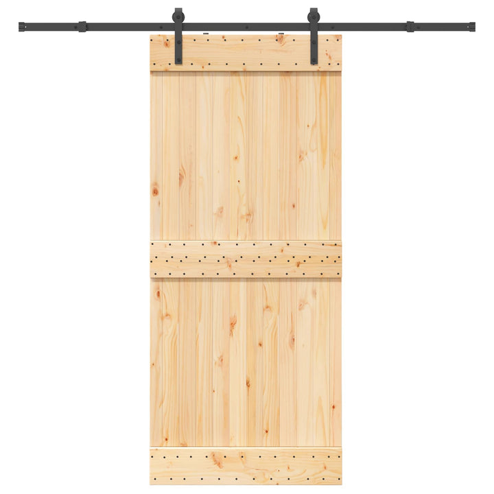 Skydedør NARVIK Naturfarvet og sort 90 x 210 cm (213,5 cm)