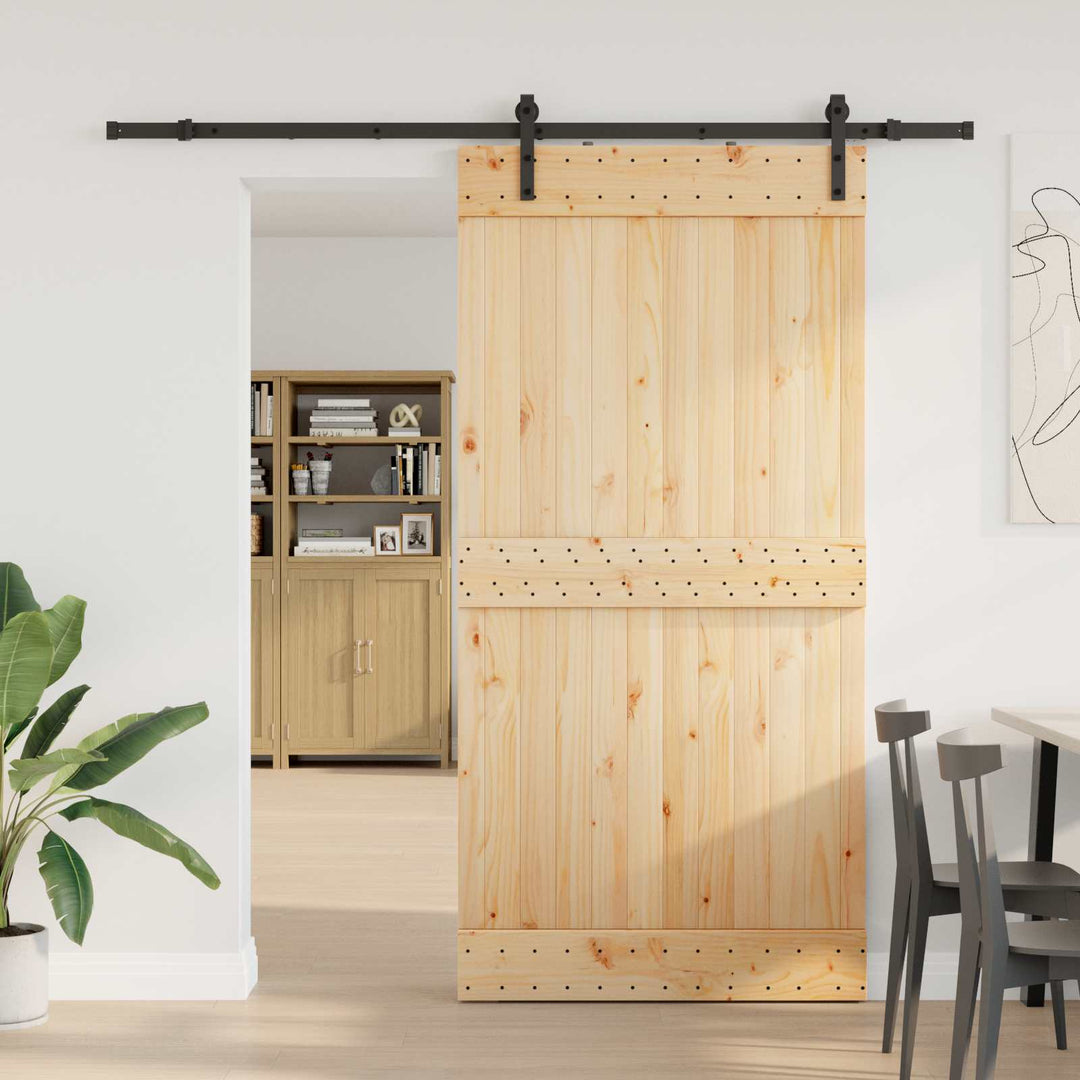 Skydedør NARVIK Naturfarvet og sort 100 x 210 cm (213,5 cm)