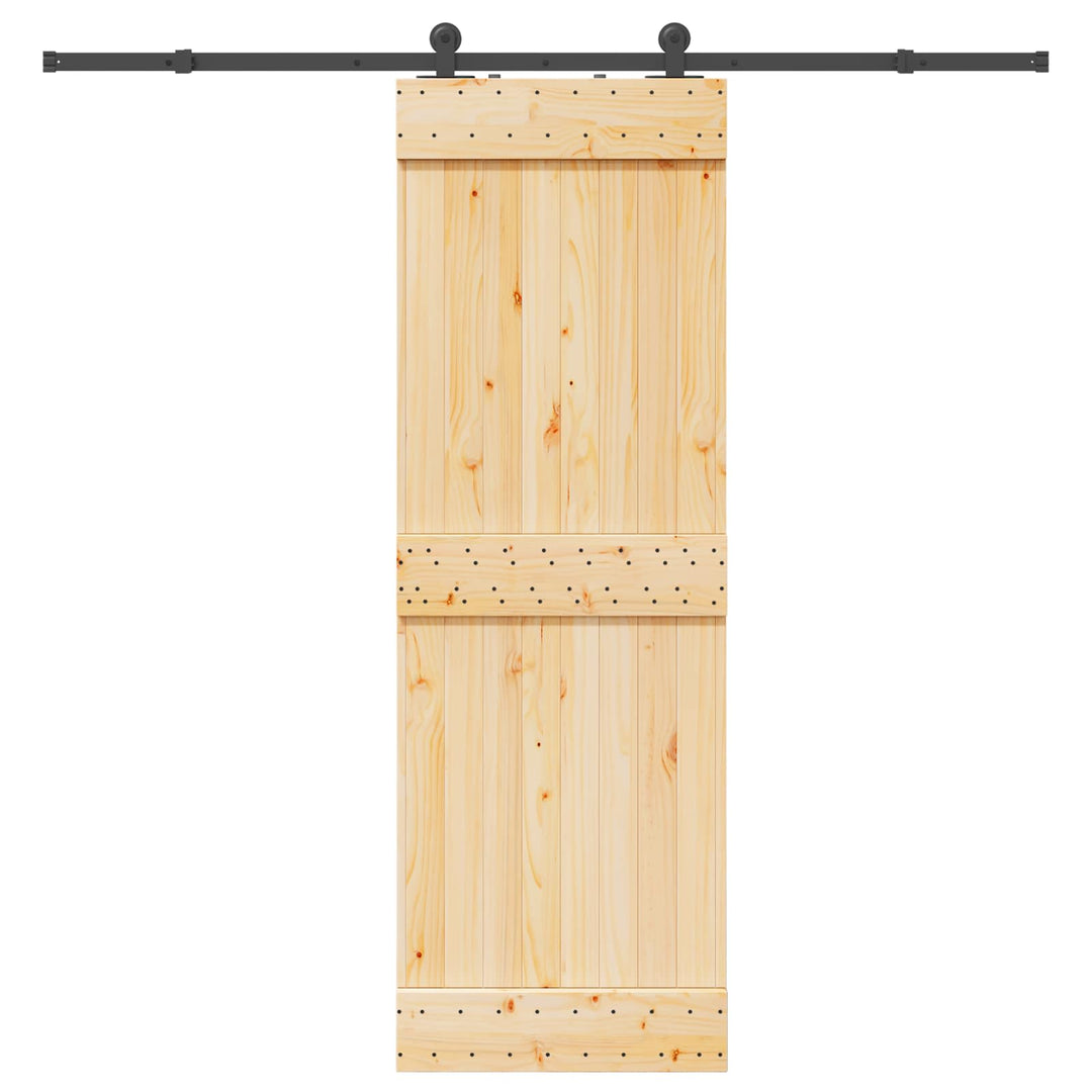 Skydedør NARVIK Naturfarvet og sort 70 x 210 cm (213,5 cm)