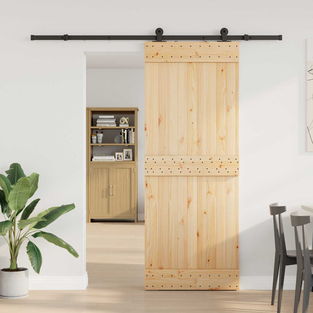 Skydedør NARVIK 80 x 210 cm (213,5 cm) Naturfarvet og sort