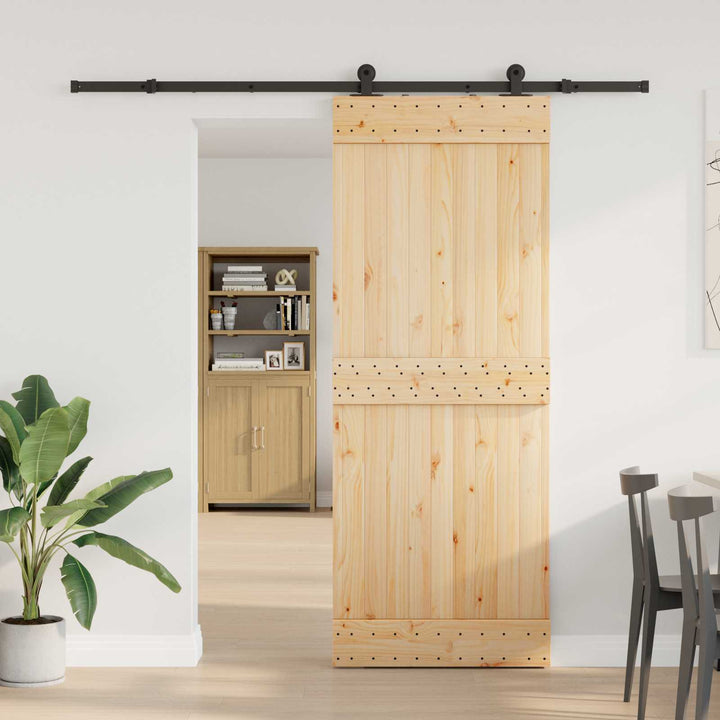 Skydedør NARVIK 80 x 210 cm (213,5 cm) Naturfarvet og sort