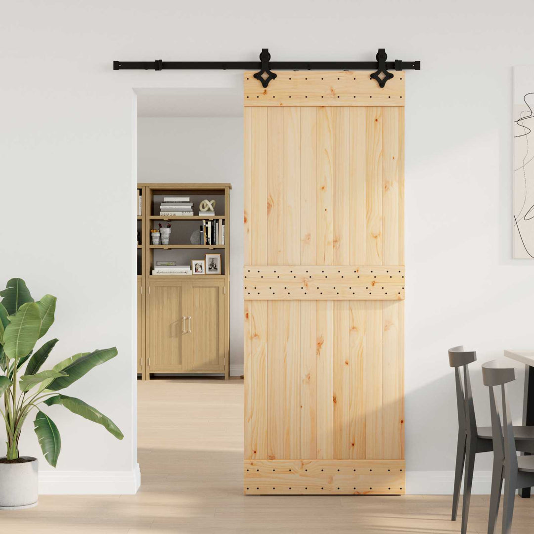 Skydedør NARVIK Naturfarvet og sort 80 x 210 cm (152,5 cm)