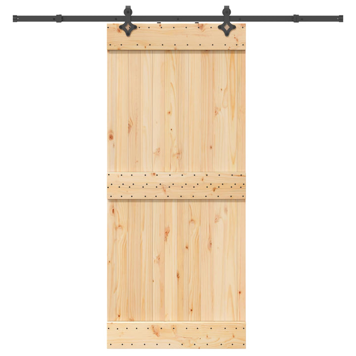 Skydedør NARVIK Naturfarvet og sort 90 x 210 cm (213,5 cm)