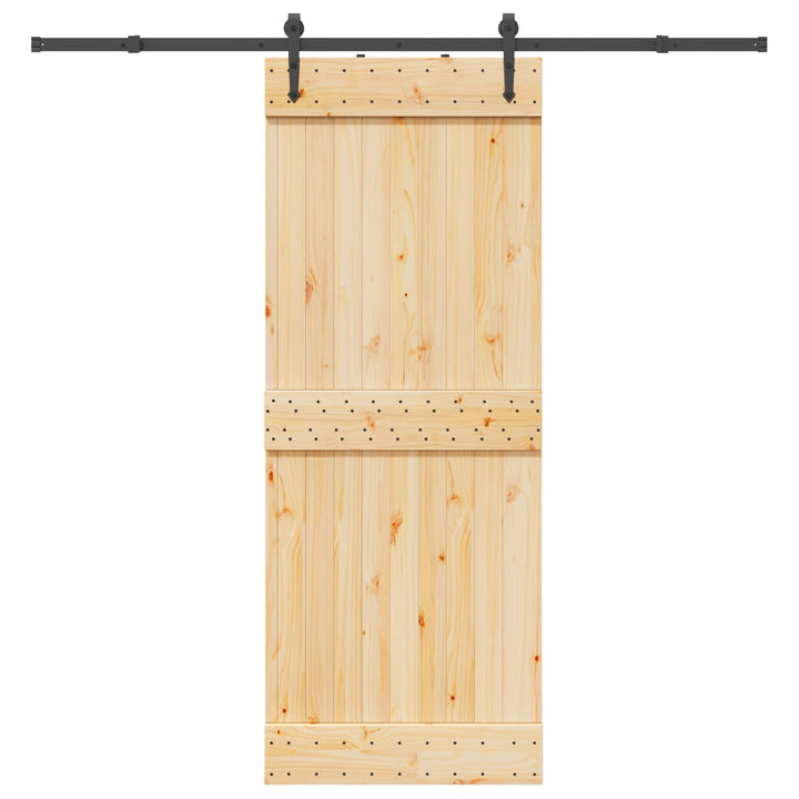 Skydedør NARVIK Naturfarvet og sort 80 x 210 cm (213,5 cm)