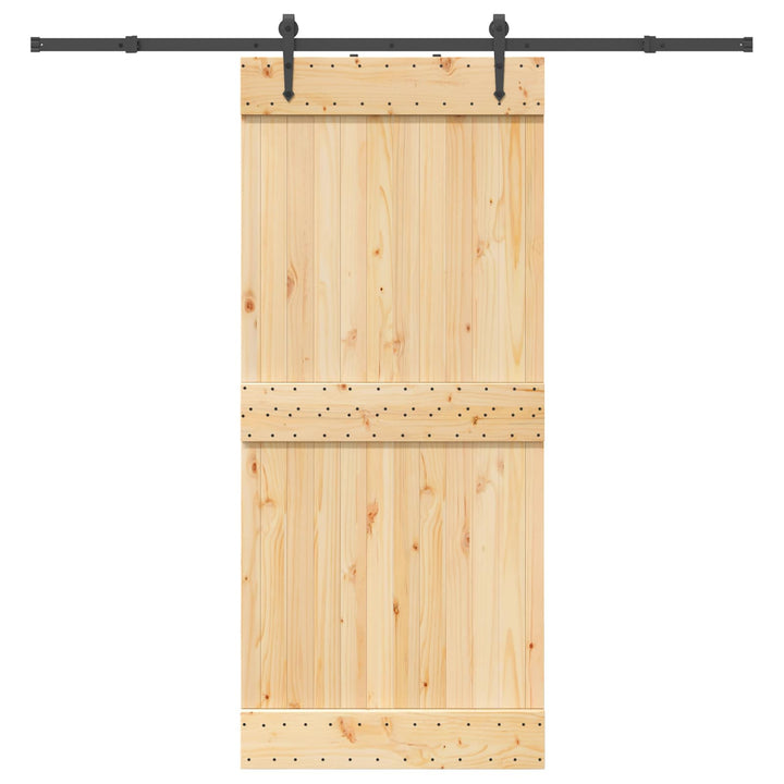 Skydedør NARVIK Naturfarvet og sort 90 x 210 cm (213,5 cm)