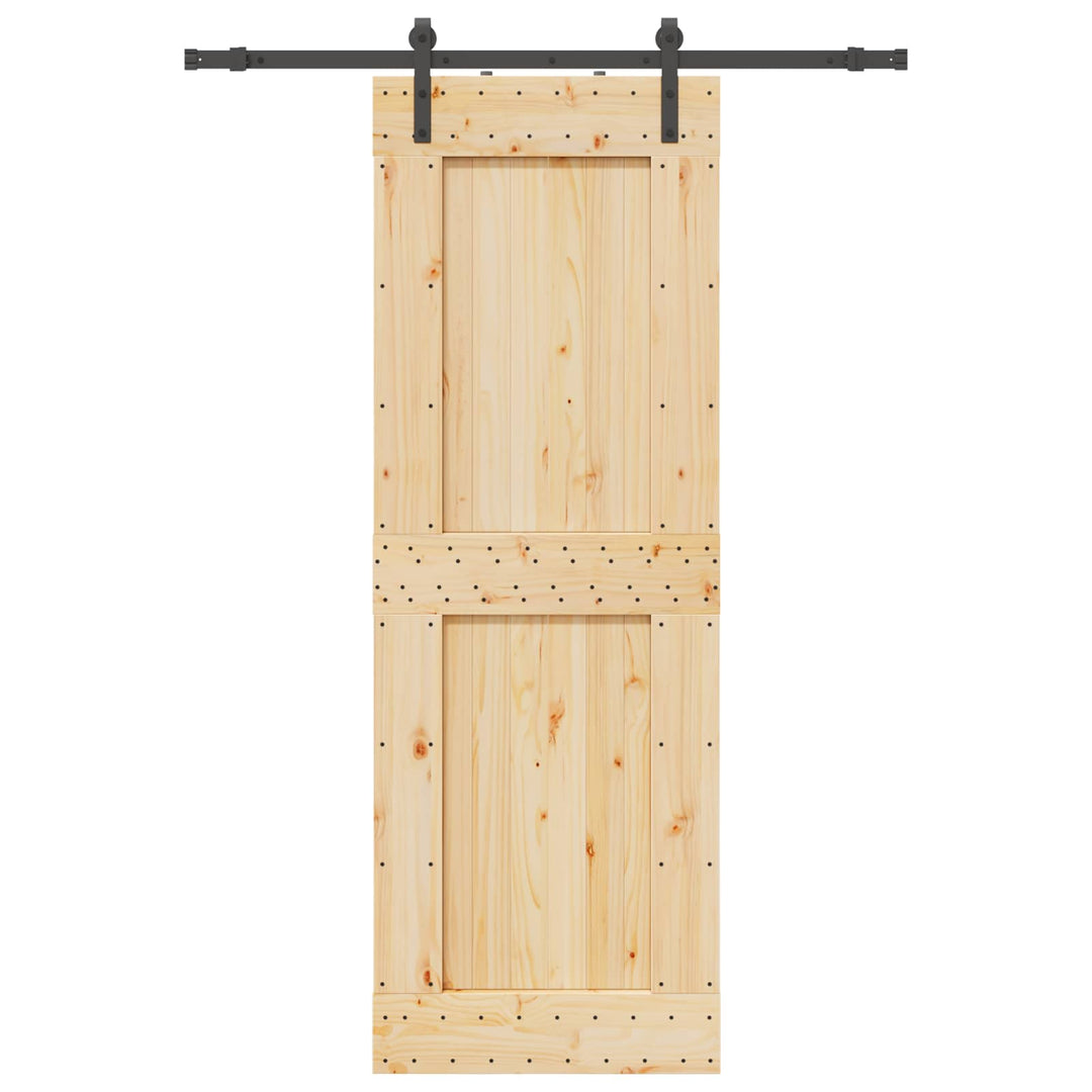 Skydedør NARVIK Naturfarvet og sort 80 x 210 cm (152,5 cm)