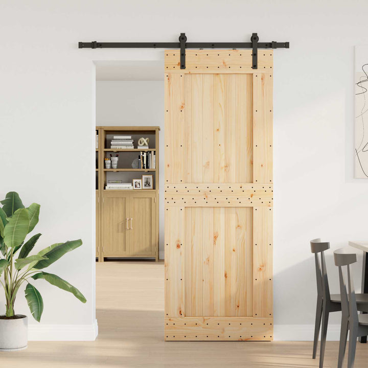 Skydedør NARVIK Naturfarvet og sort 85 x 210 cm (152,5 cm)