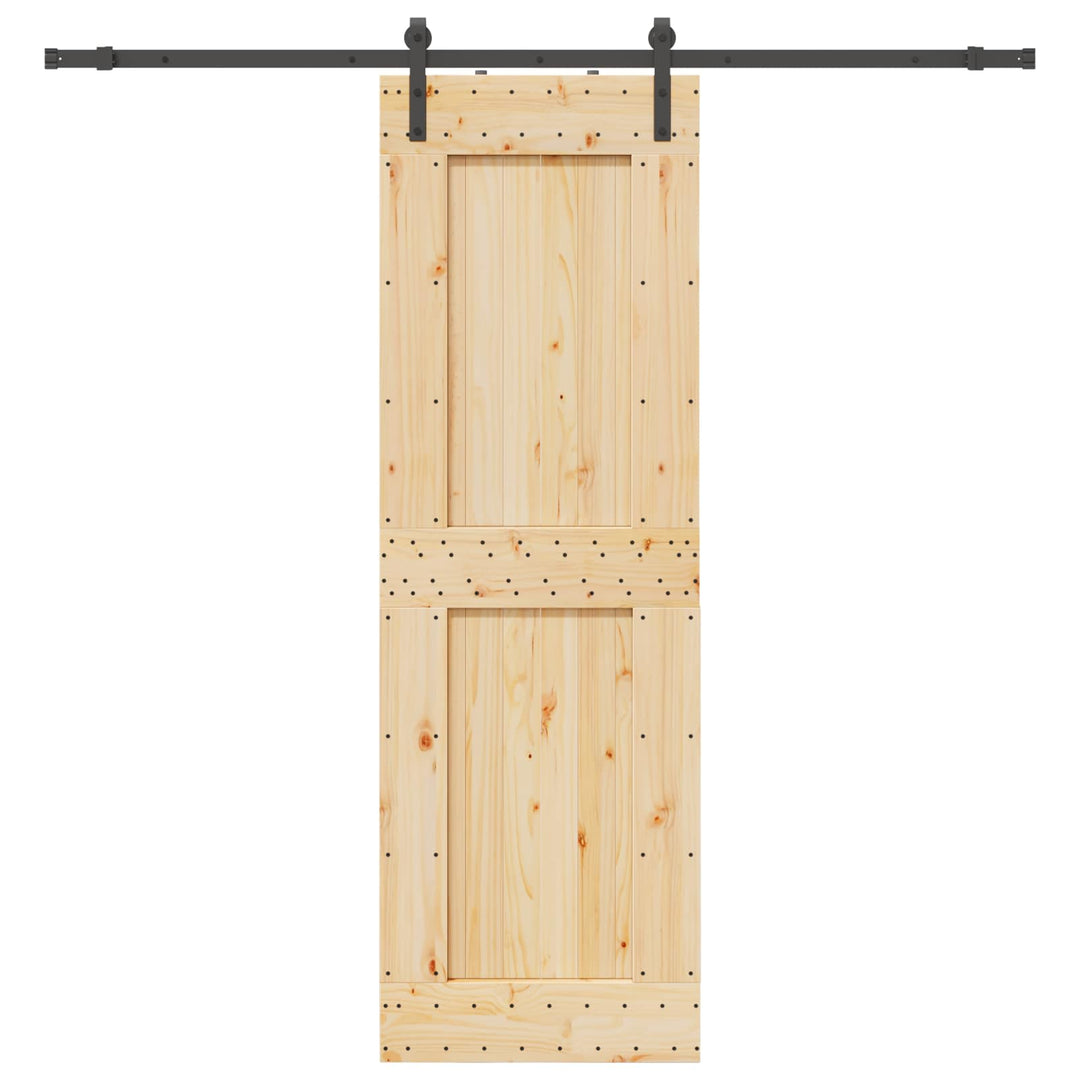 Skydedør NARVIK Naturfarvet og sort 70 x 210 cm (213,5 cm)