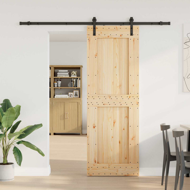 Skydedør NARVIK 80 x 210 cm (213,5 cm) Naturfarvet og sort