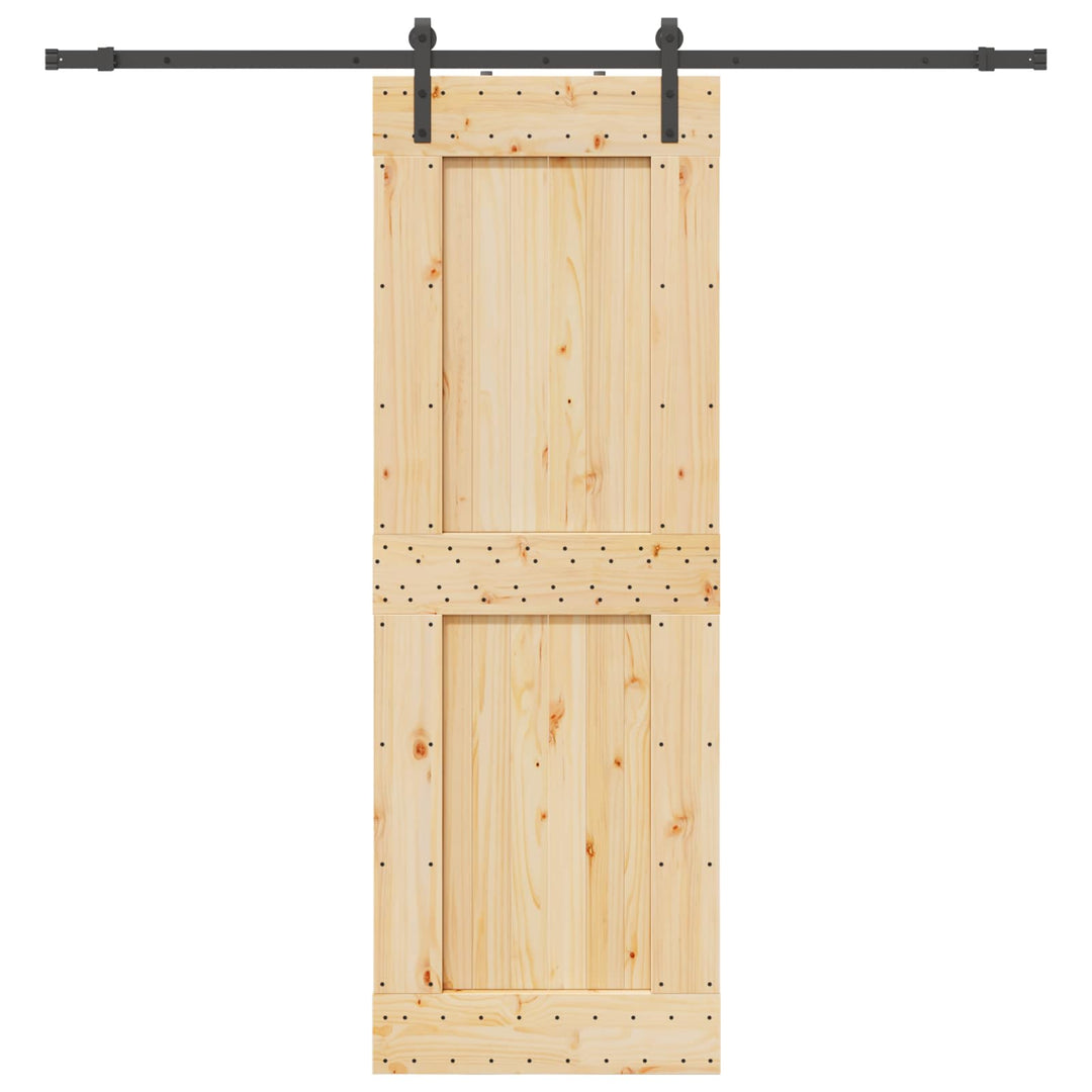 Skydedør NARVIK Naturfarvet og sort 80 x 210 cm (213,5 cm)